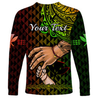 Personalised Father Day Hawaii Long Sleeve Shirt Kanaka Kakau Hauoli La Makuakane - Wonder Print Shop
