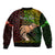 Personalised Father Day Hawaii Sleeve Zip Bomber Jacket Kanaka Kakau Hauoli La Makuakane - Wonder Print Shop