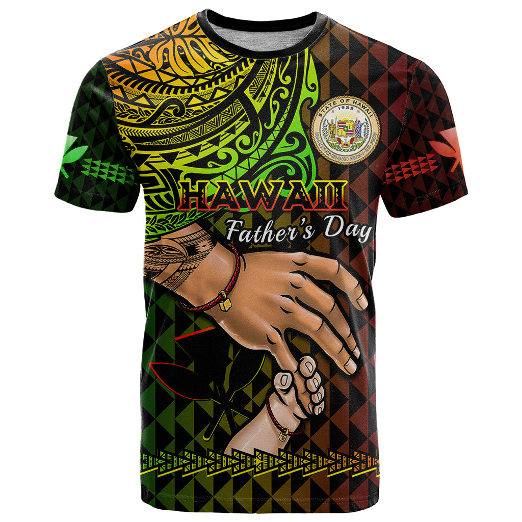 Personalised Father Day Hawaii T Shirt Kanaka Kakau Hauoli La Makuakane - Wonder Print Shop