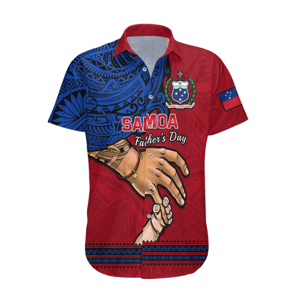 Polynesian Pride Father Day Samoa Hawaiian Shirt Manuia le Aso Sa o Tama Red Version - Wonder Print Shop