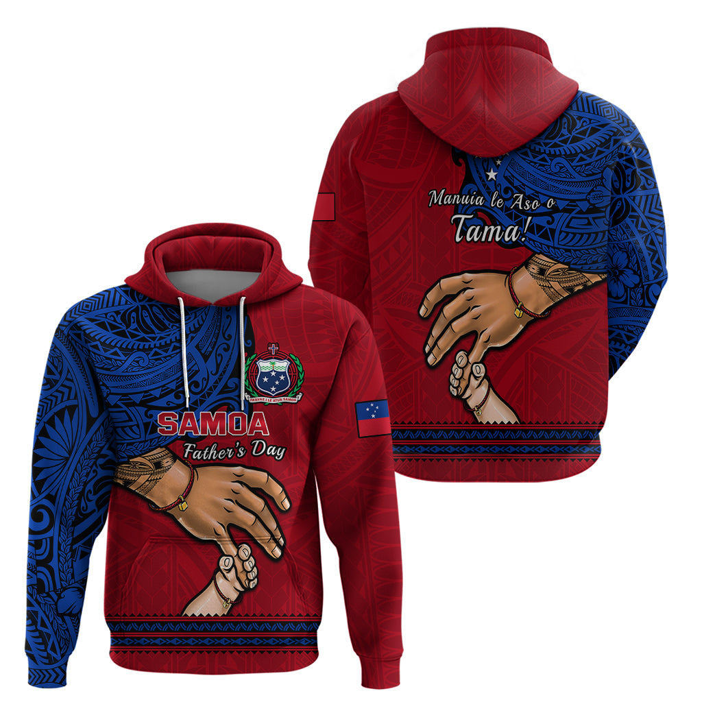 Polynesian Pride Father Day Samoa Hoodie Manuia le Aso Sa o Tama Red Version - Wonder Print Shop
