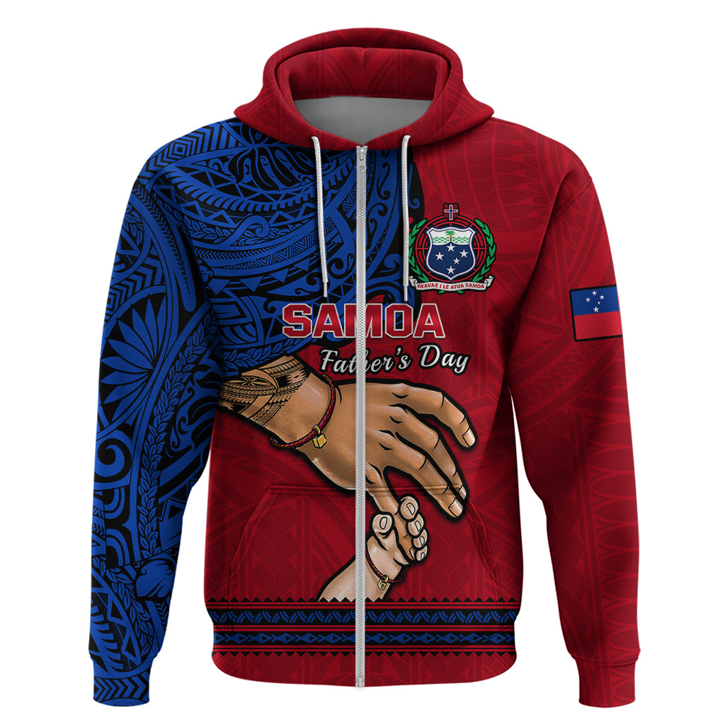 Polynesian Pride Father Day Samoa Hoodie Manuia le Aso Sa o Tama Red Version - Wonder Print Shop
