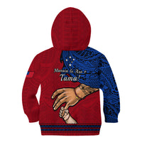Polynesian Pride Father Day Samoa Kid Hoodie Manuia le Aso Sa o Tama Red Version - Wonder Print Shop