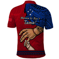 Polynesian Pride Father Day Samoa Polo Shirt Manuia le Aso Sa o Tama Red Version - Wonder Print Shop