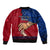 Polynesian Pride Father Day Samoa Sleeve Zip Bomber Jacket Manuia le Aso Sa o Tama Red Version - Wonder Print Shop