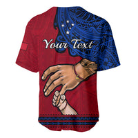 Personalised Father Day Samoa Baseball Jersey Manuia le Aso Sa o Tama Red Version - Wonder Print Shop