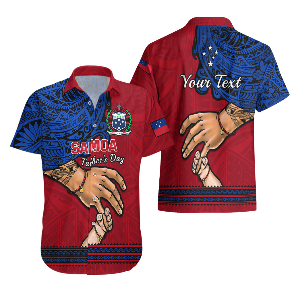 Personalised Father Day Samoa Hawaiian Shirt Manuia le Aso Sa o Tama Red Version - Wonder Print Shop