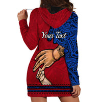 Personalised Father Day Samoa Hoodie Dress Manuia le Aso Sa o Tama Red Version - Wonder Print Shop