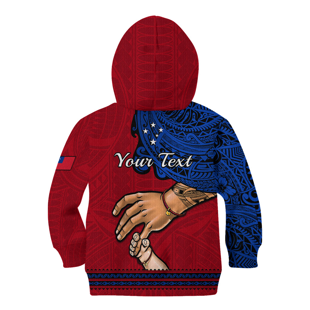Personalised Father Day Samoa Kid Hoodie Manuia le Aso Sa o Tama Red Version - Wonder Print Shop