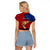 Personalised Father Day Samoa Raglan Cropped T Shirt Manuia le Aso Sa o Tama Red Version - Wonder Print Shop