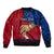 Personalised Father Day Samoa Sleeve Zip Bomber Jacket Manuia le Aso Sa o Tama Red Version - Wonder Print Shop