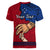 Personalised Father Day Samoa Women V Neck T Shirt Manuia le Aso Sa o Tama Red Version - Wonder Print Shop