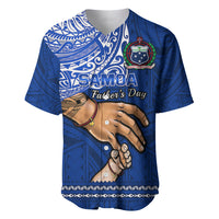 Polynesian Pride Father Day Samoa Baseball Jersey Manuia le Aso Sa o Tama Blue Version - Wonder Print Shop