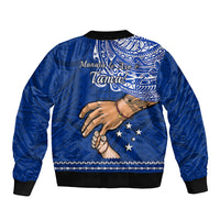 Polynesian Pride Father Day Samoa Bomber Jacket Manuia le Aso Sa o Tama Blue Version - Wonder Print Shop