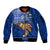 Polynesian Pride Father Day Samoa Sleeve Zip Bomber Jacket Manuia le Aso Sa o Tama Blue Version - Wonder Print Shop