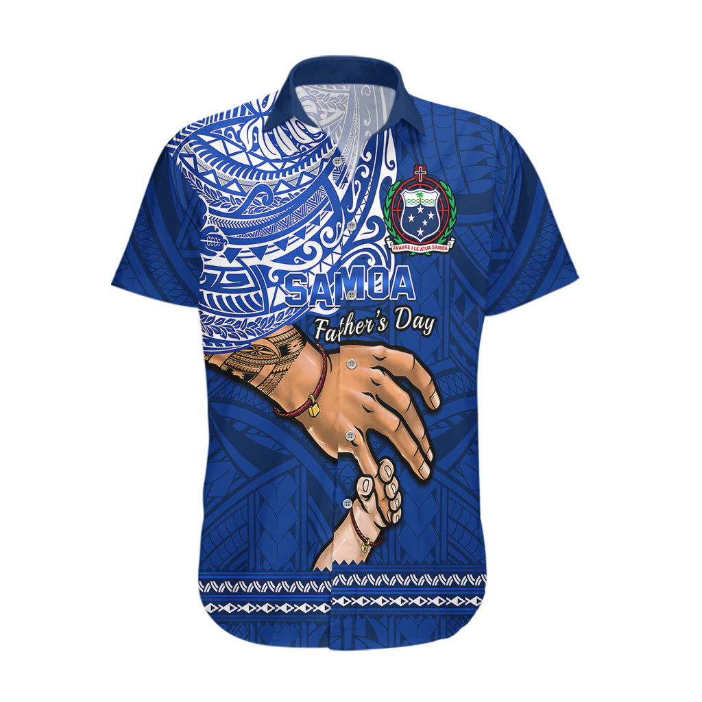 Personalised Father Day Samoa Hawaiian Shirt Manuia le Aso Sa o Tama Blue Version - Wonder Print Shop