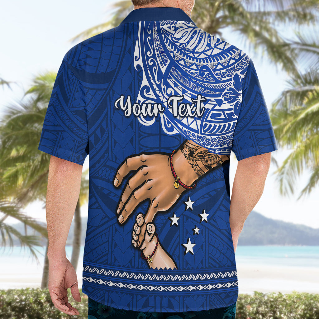 Personalised Father Day Samoa Hawaiian Shirt Manuia le Aso Sa o Tama Blue Version - Wonder Print Shop