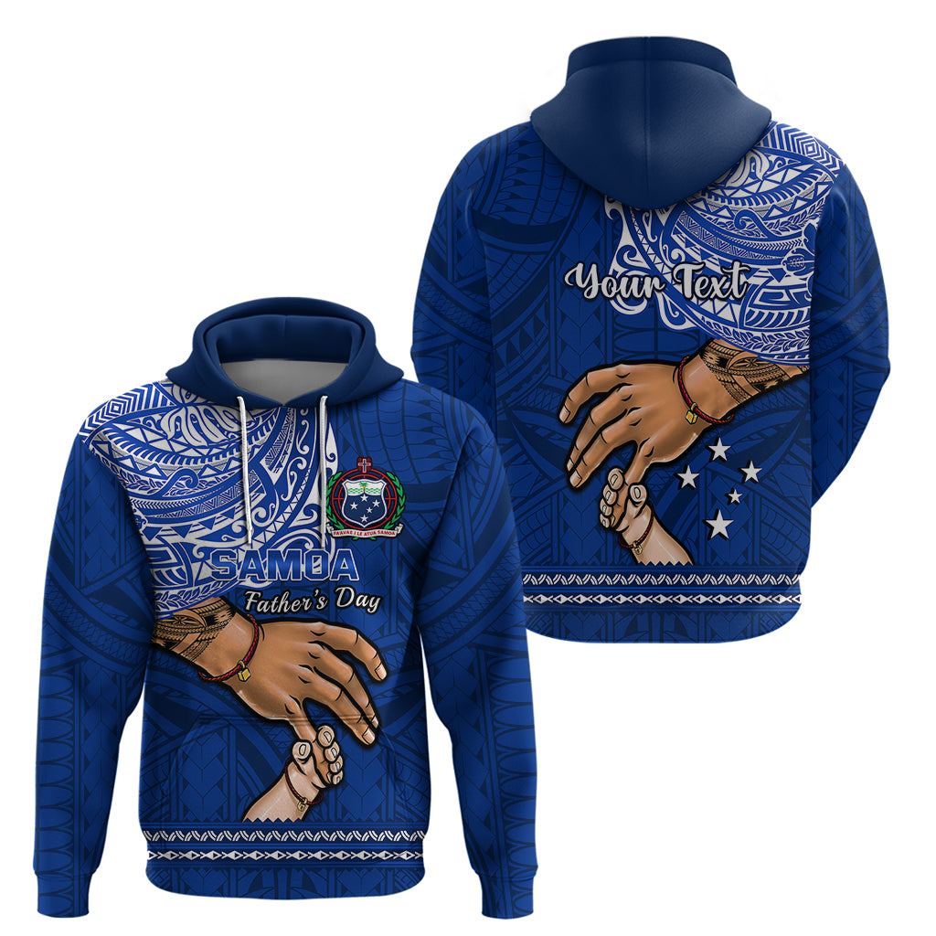 Personalised Father Day Samoa Hoodie Manuia le Aso Sa o Tama Blue Version - Wonder Print Shop