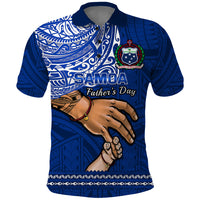 Custom Father Day Samoa Polo Shirt Manuia le Aso Sa o Tama Blue Version - Wonder Print Shop