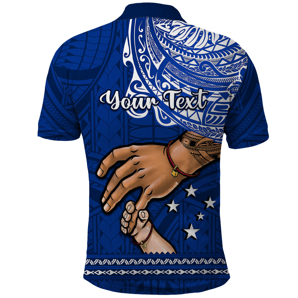 Custom Father Day Samoa Polo Shirt Manuia le Aso Sa o Tama Blue Version - Wonder Print Shop