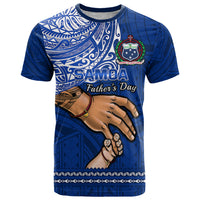 Personalised Father Day Samoa T Shirt Manuia le Aso Sa o Tama Blue Version - Wonder Print Shop