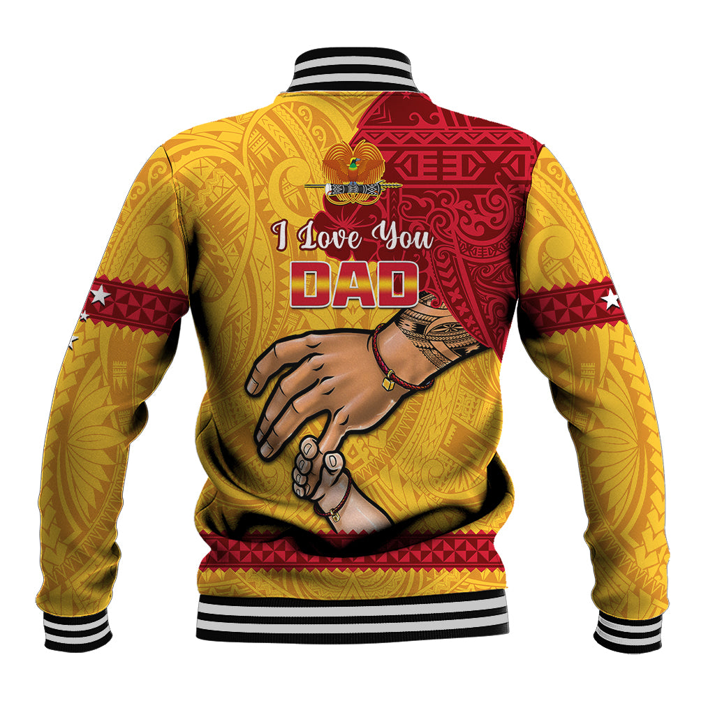 Polynesian Pride Father Day Papua New Guinea Baseball Jacket PNG I Love You Dad Yellow Version - Wonder Print Shop
