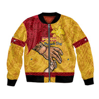 Polynesian Pride Father Day Papua New Guinea Bomber Jacket PNG I Love You Dad Yellow Version - Wonder Print Shop