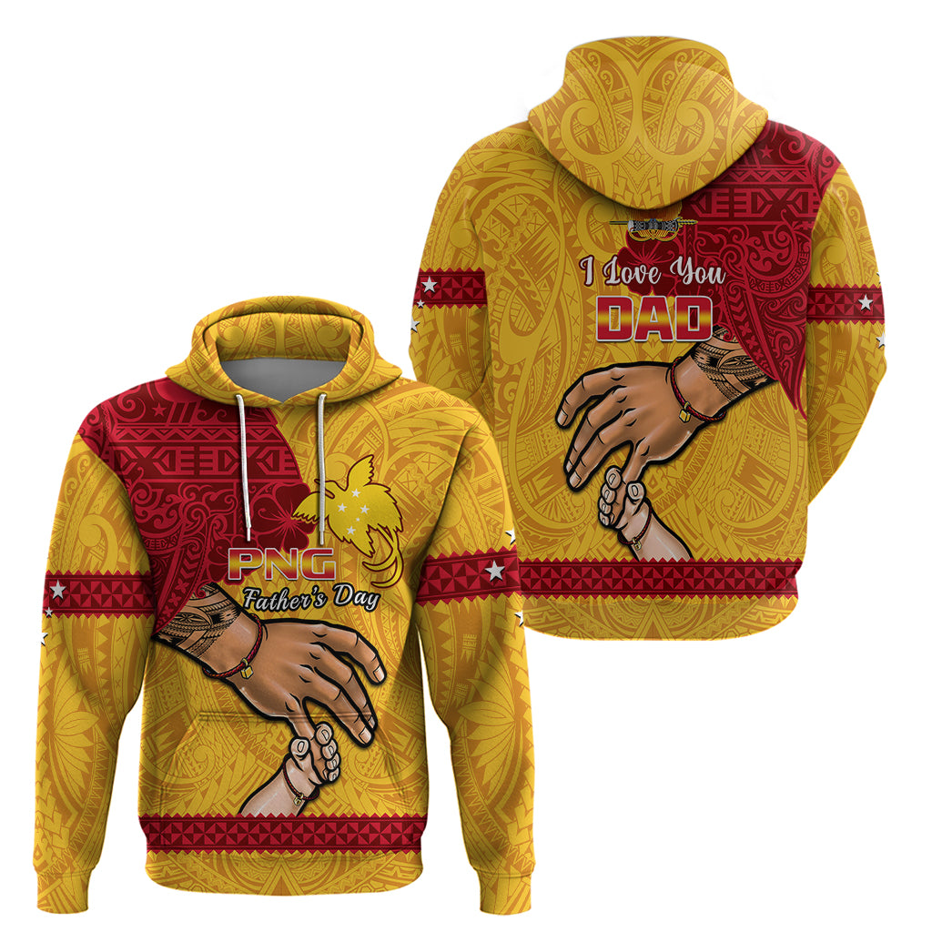 Polynesian Pride Father Day Papua New Guinea Hoodie PNG I Love You Dad Yellow Version - Wonder Print Shop