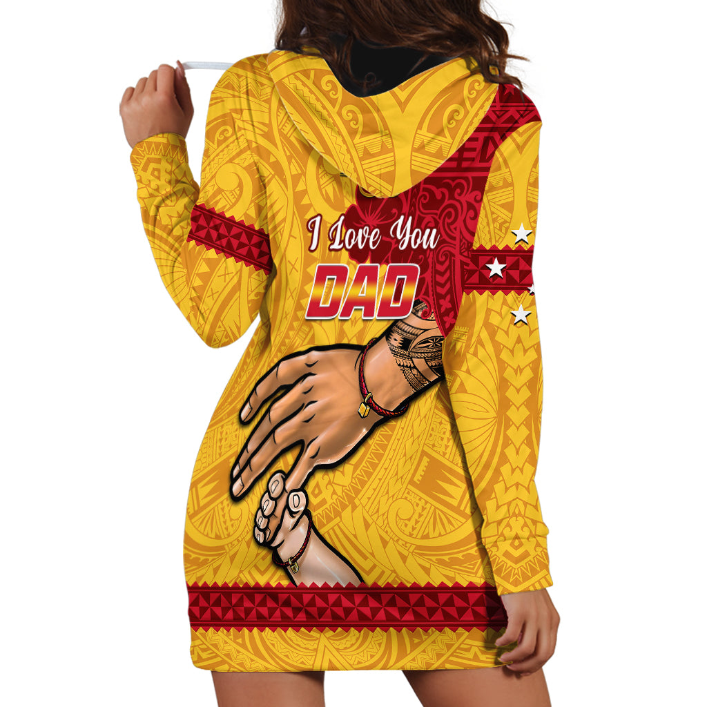 Polynesian Pride Father Day Papua New Guinea Hoodie Dress PNG I Love You Dad Yellow Version - Wonder Print Shop
