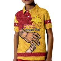 Polynesian Pride Father Day Papua New Guinea Polo Shirt for Kid PNG I Love You Dad Yellow Version - Wonder Print Shop