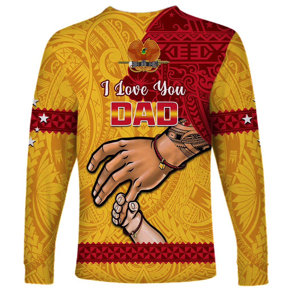 Polynesian Pride Father Day Papua New Guinea Long Sleeve Shirt PNG I Love You Dad Yellow Version - Wonder Print Shop