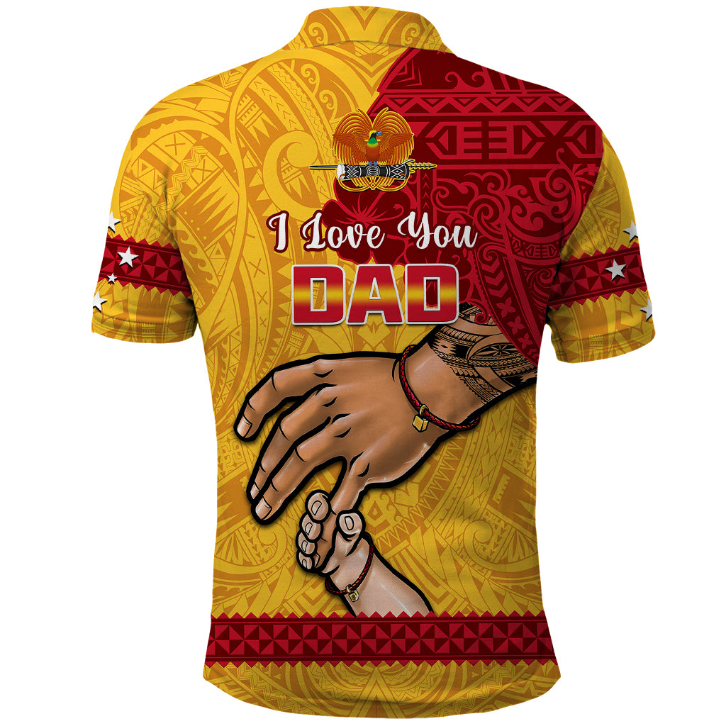 Polynesian Pride Father Day Papua New Guinea Polo Shirt PNG I Love You Dad Yellow Version - Wonder Print Shop