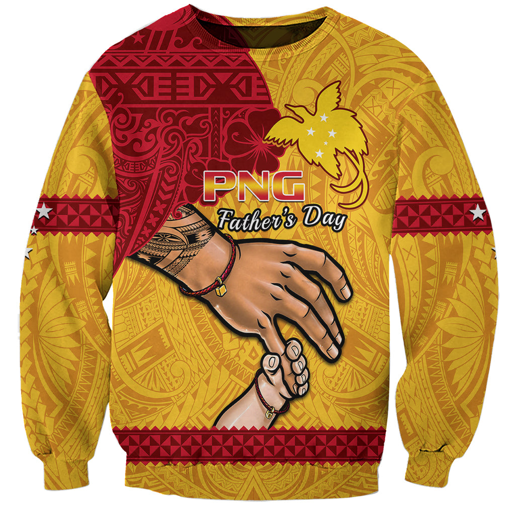 Polynesian Pride Father Day Papua New Guinea Sweatshirt PNG I Love You Dad Yellow Version - Wonder Print Shop
