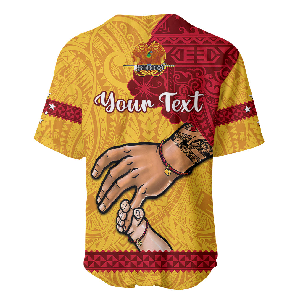 Personalised Father Day Papua New Guinea Baseball Jersey PNG I Love You Dad Yellow Version - Wonder Print Shop