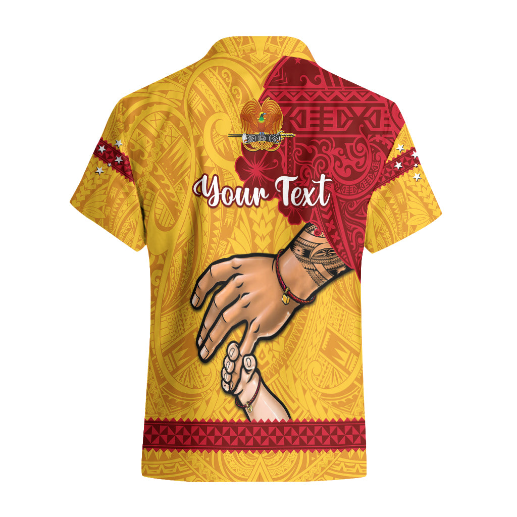 Personalised Father Day Papua New Guinea Hawaiian Shirt PNG I Love You Dad Yellow Version - Wonder Print Shop