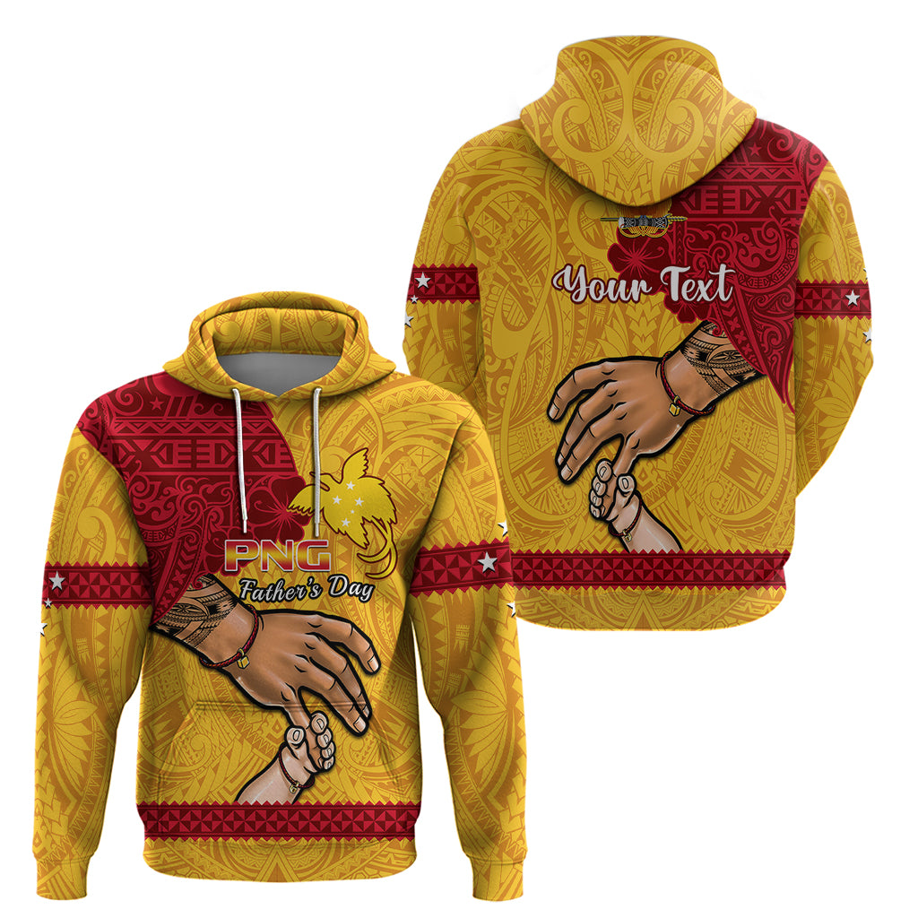 Personalised Father Day Papua New Guinea Hoodie PNG I Love You Dad Yellow Version - Wonder Print Shop