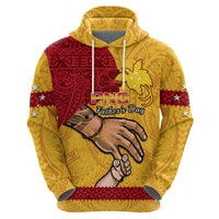 Personalised Father Day Papua New Guinea Hoodie PNG I Love You Dad Yellow Version - Wonder Print Shop