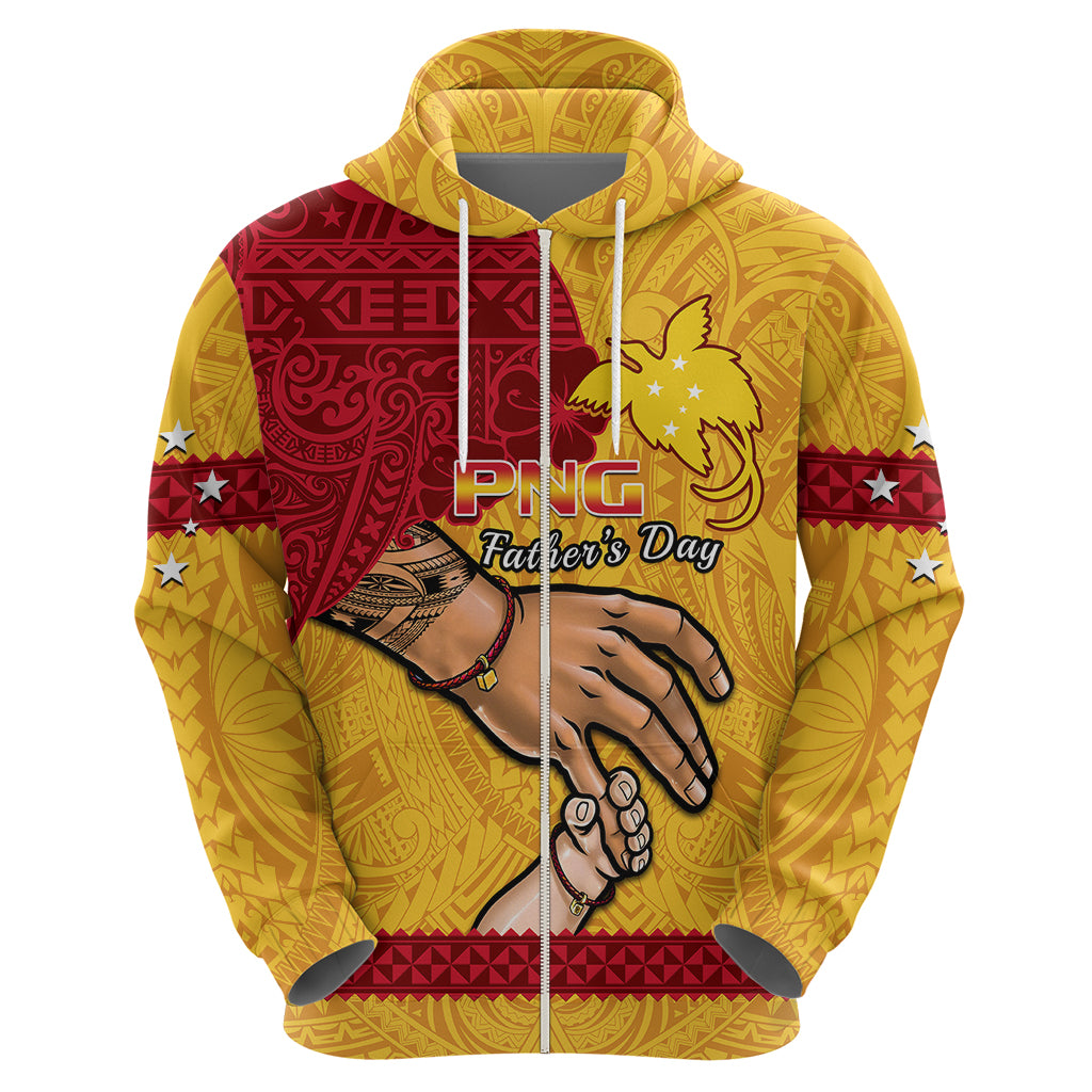 Personalised Father Day Papua New Guinea Hoodie PNG I Love You Dad Yellow Version - Wonder Print Shop