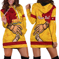 Personalised Father Day Papua New Guinea Hoodie Dress PNG I Love You Dad Yellow Version - Wonder Print Shop