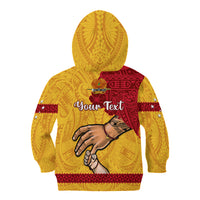 Personalised Father Day Papua New Guinea Kid Hoodie PNG I Love You Dad Yellow Version - Wonder Print Shop