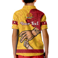 Custom Father Day Papua New Guinea Polo Shirt for Kid PNG I Love You Dad Yellow Version - Wonder Print Shop