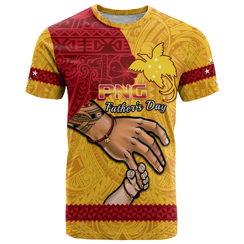 Personalised Father Day Papua New Guinea T Shirt PNG I Love You Dad Yellow Version - Wonder Print Shop
