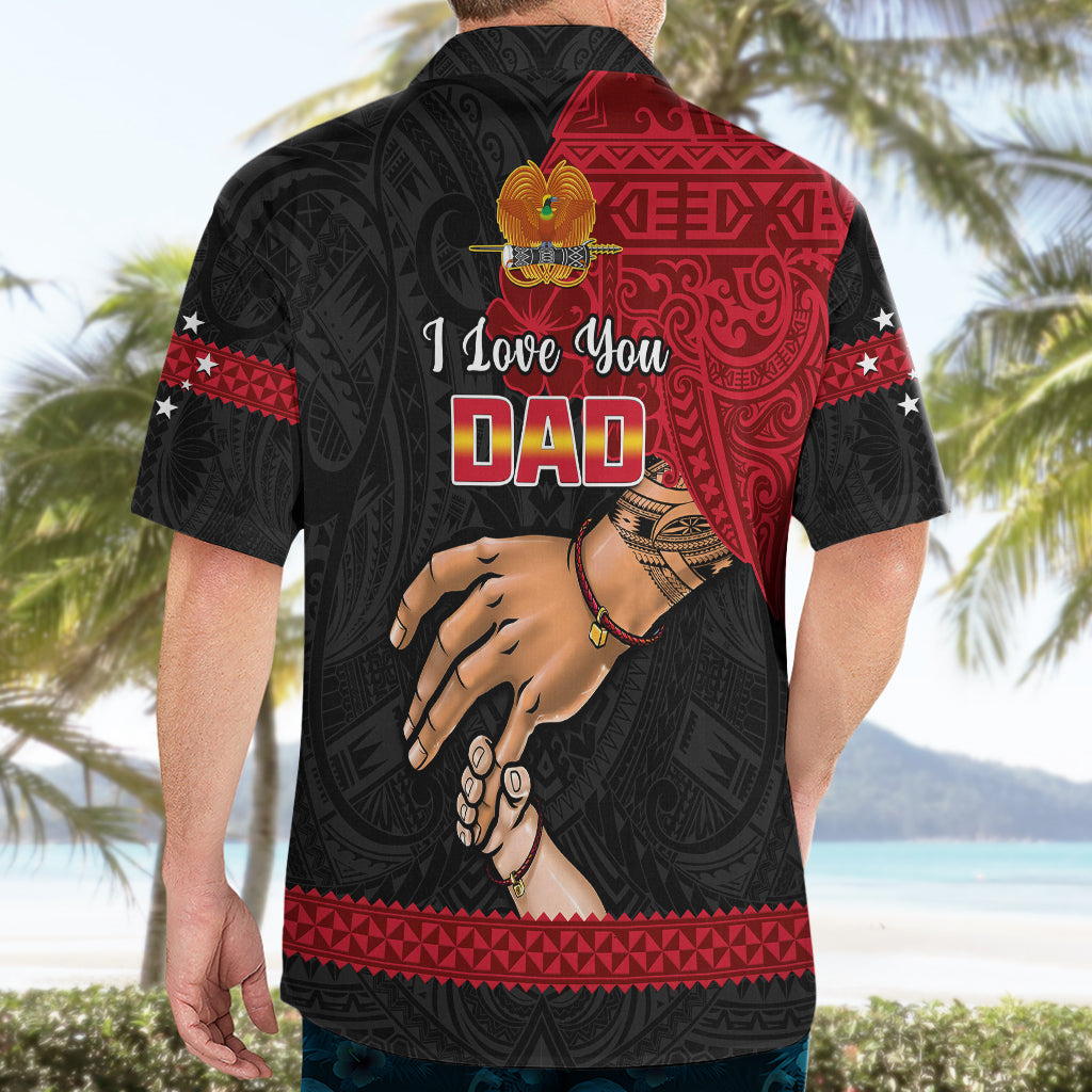 Polynesian Pride Father Day Papua New Guinea Hawaiian Shirt PNG I Love You Dad Black Version - Wonder Print Shop
