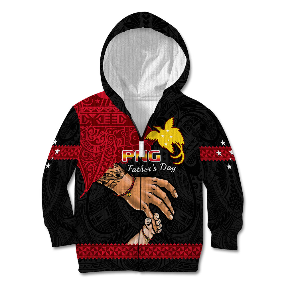 Polynesian Pride Father Day Papua New Guinea Kid Hoodie PNG I Love You Dad Black Version - Wonder Print Shop