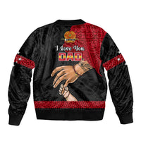Polynesian Pride Father Day Papua New Guinea Sleeve Zip Bomber Jacket PNG I Love You Dad Black Version - Wonder Print Shop