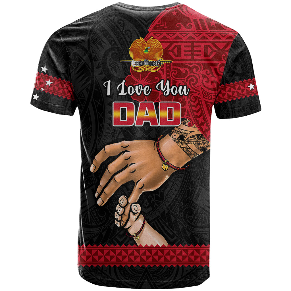 Polynesian Pride Father Day Papua New Guinea T Shirt PNG I Love You Dad Black Version - Wonder Print Shop