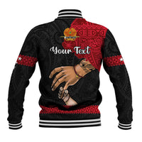 Personalised Father Day Papua New Guinea Baseball Jacket PNG I Love You Dad Black Version - Wonder Print Shop