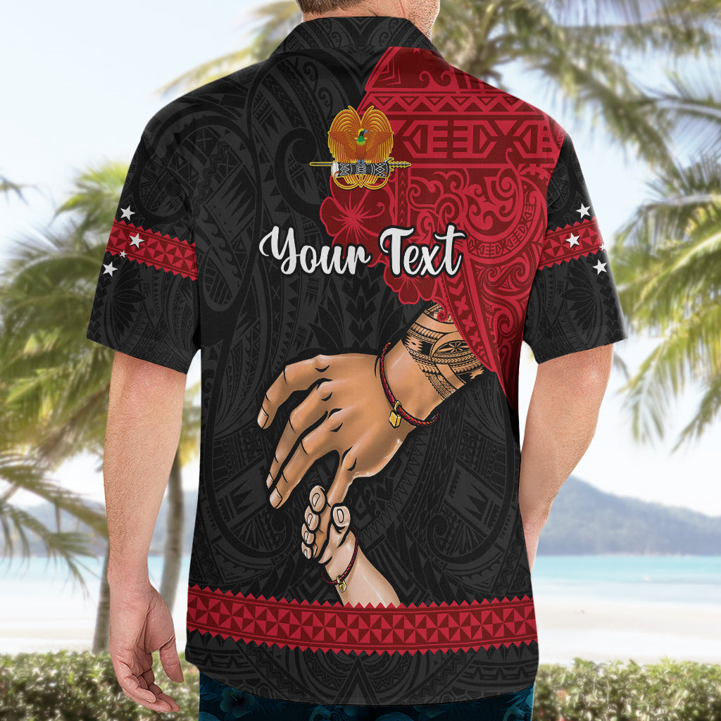Personalised Father Day Papua New Guinea Hawaiian Shirt PNG I Love You Dad Black Version - Wonder Print Shop