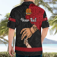 Personalised Father Day Papua New Guinea Hawaiian Shirt PNG I Love You Dad Black Version - Wonder Print Shop
