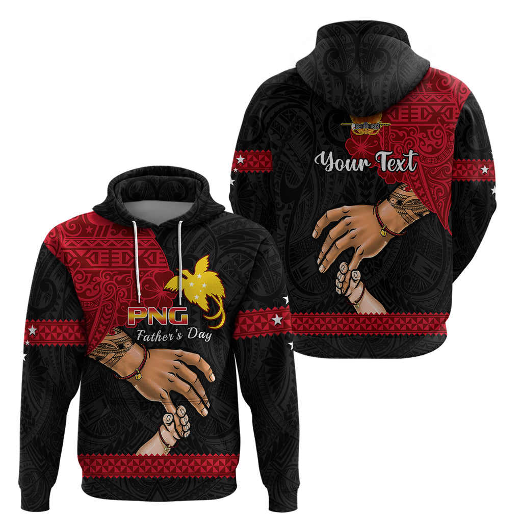 Personalised Father Day Papua New Guinea Hoodie PNG I Love You Dad Black Version - Wonder Print Shop